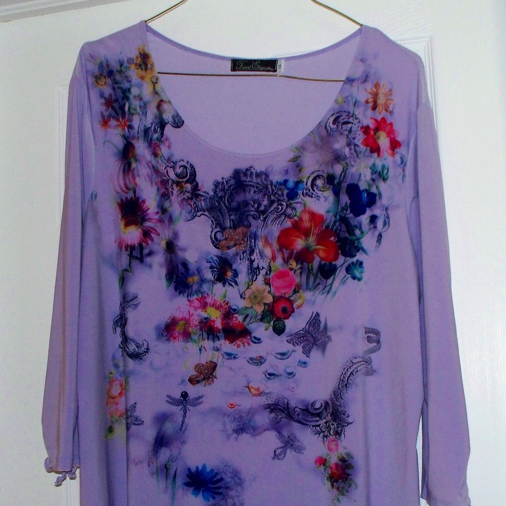 Lavender Blouse with pretty flower design